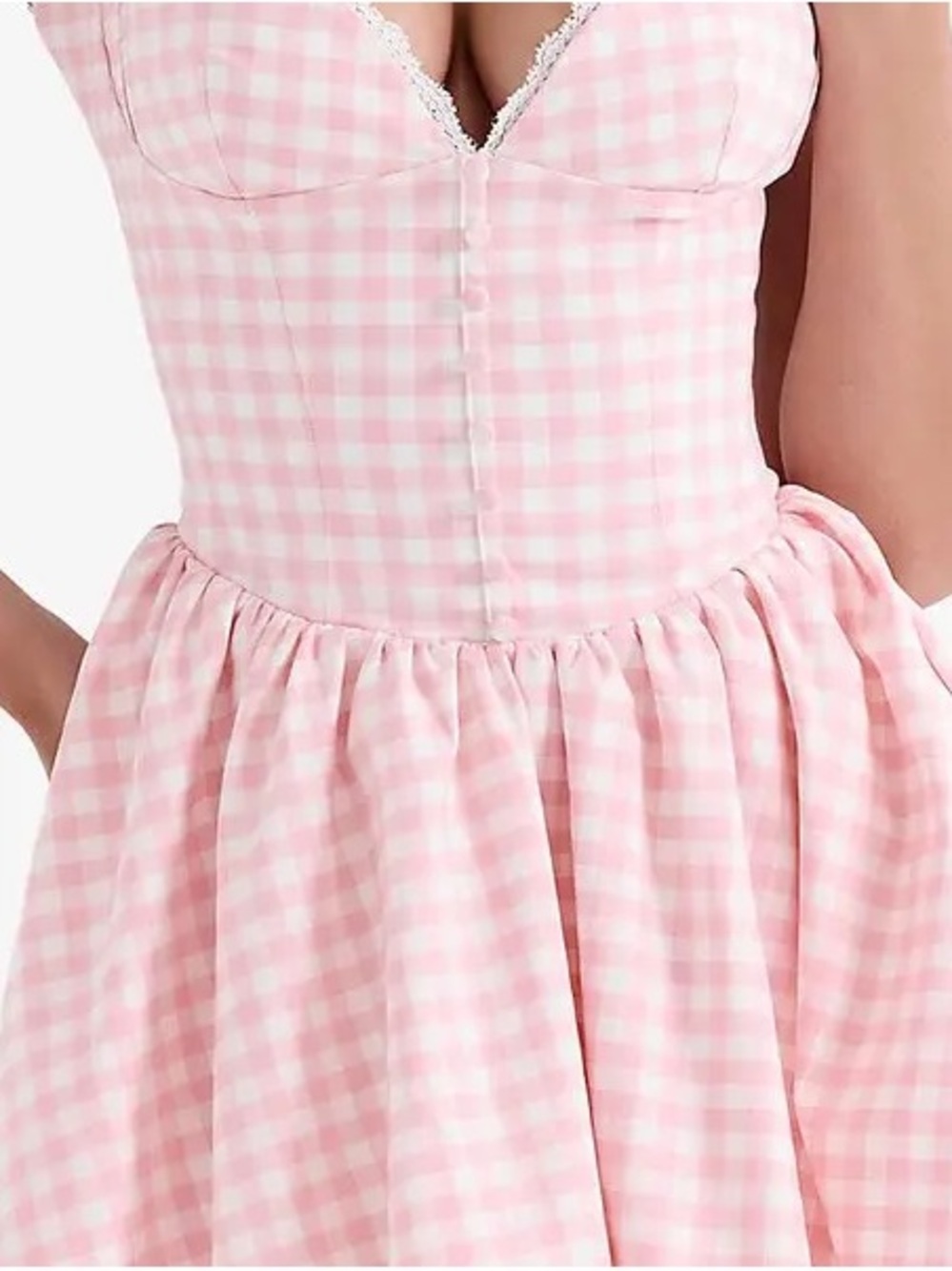 BRIGITTE Strawberry Shortcake Gingham Corset Mini Dress - Picture 2 of 15